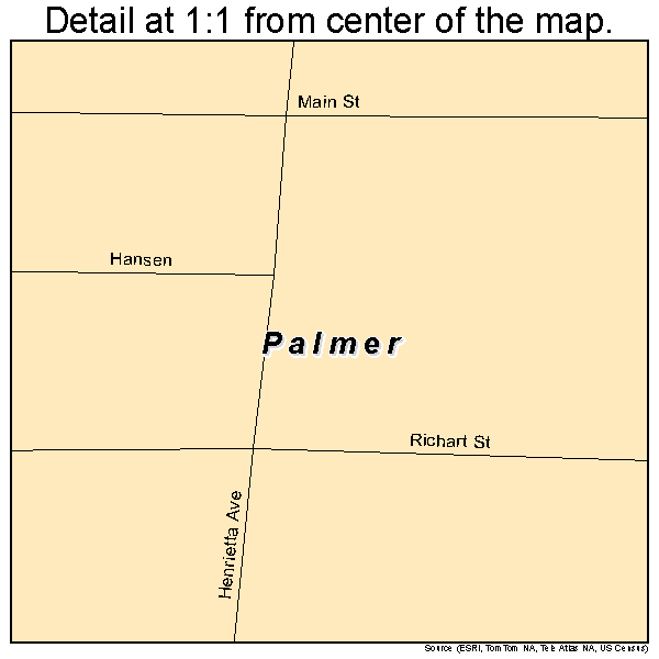 Palmer, Iowa road map detail
