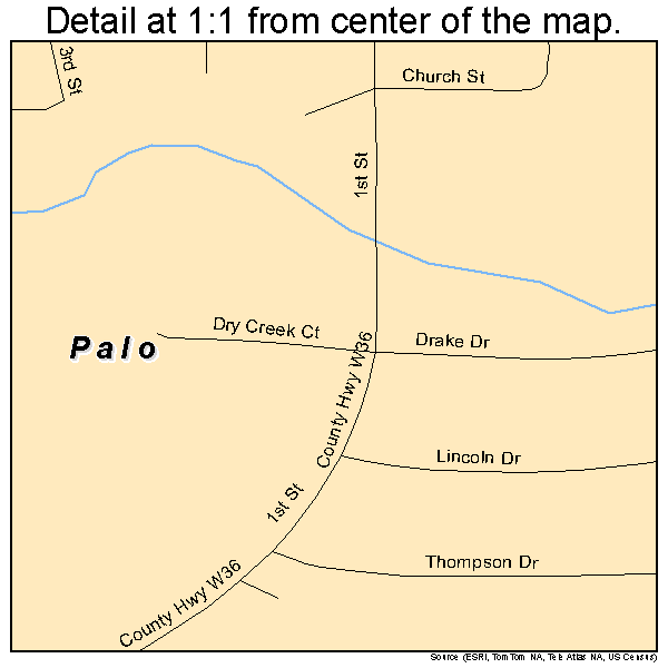 Palo, Iowa road map detail