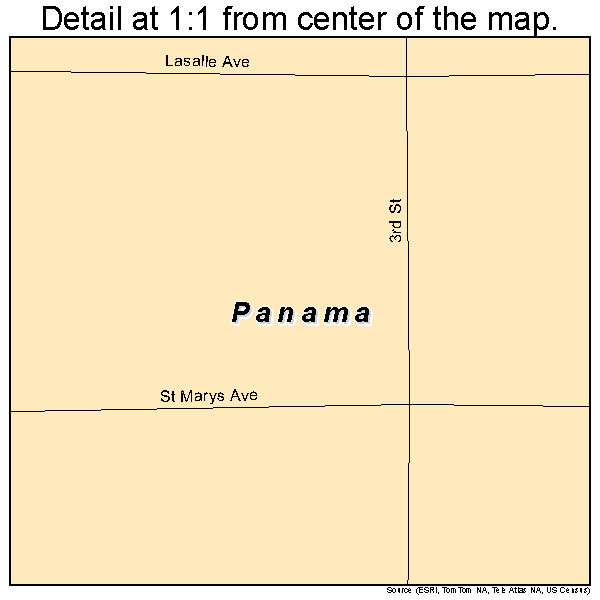 Panama, Iowa road map detail