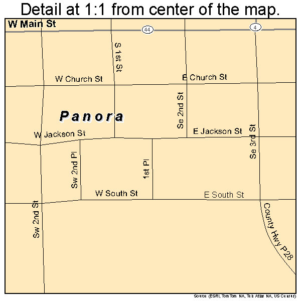 Panora, Iowa road map detail