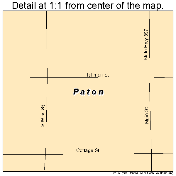 Paton, Iowa road map detail