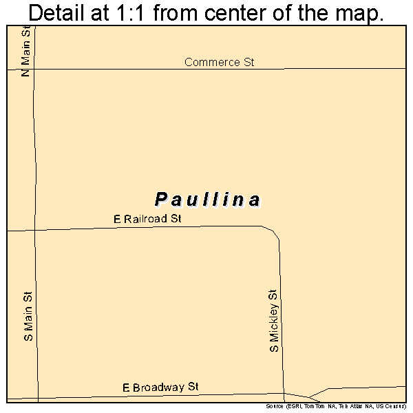 Paullina, Iowa road map detail