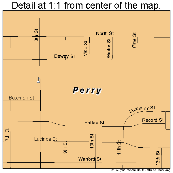 Perry, Iowa road map detail