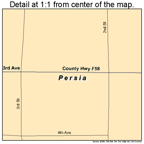 Persia, Iowa road map detail