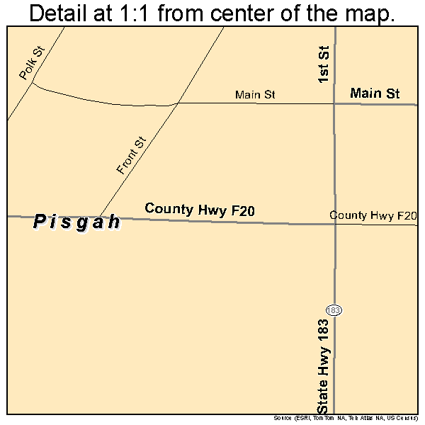 Pisgah, Iowa road map detail