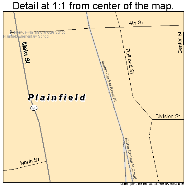 Plainfield, Iowa road map detail