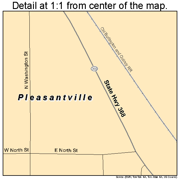 Pleasantville, Iowa road map detail