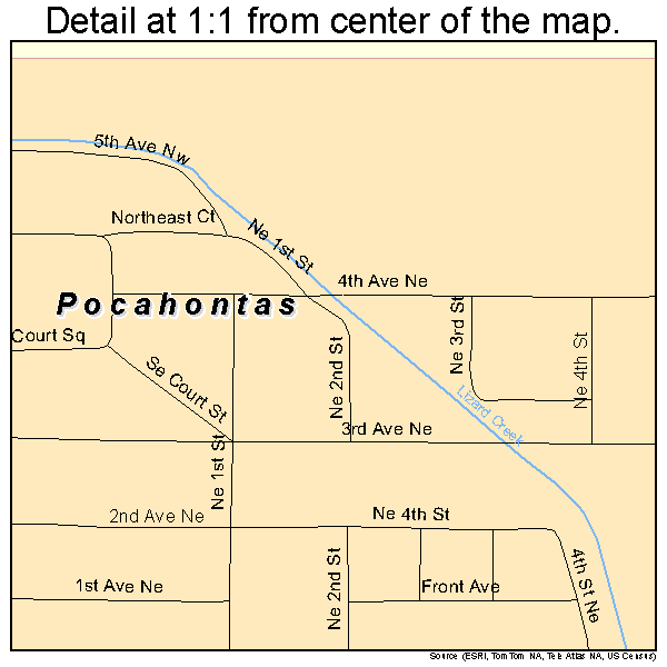 Pocahontas, Iowa road map detail