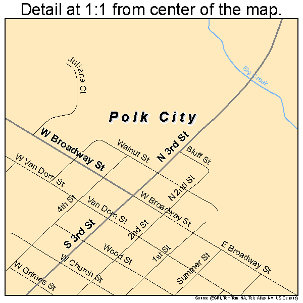 Polk City, Iowa road map detail