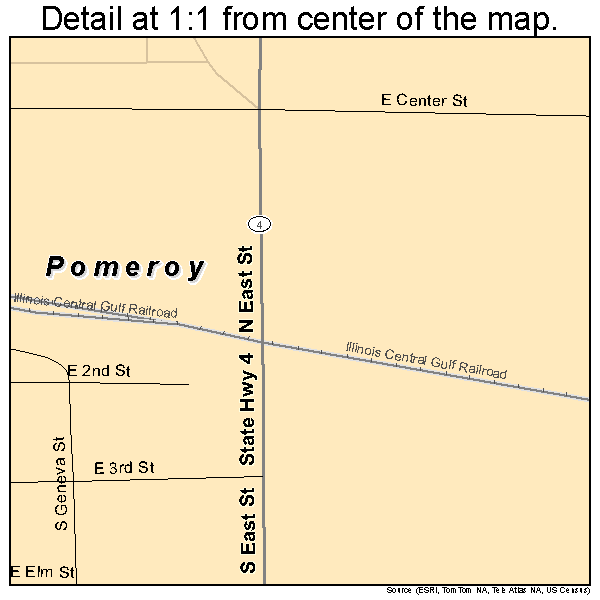 Pomeroy, Iowa road map detail