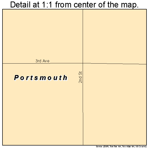 Portsmouth, Iowa road map detail