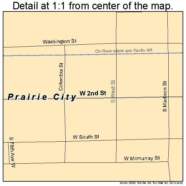 Prairie City, Iowa road map detail