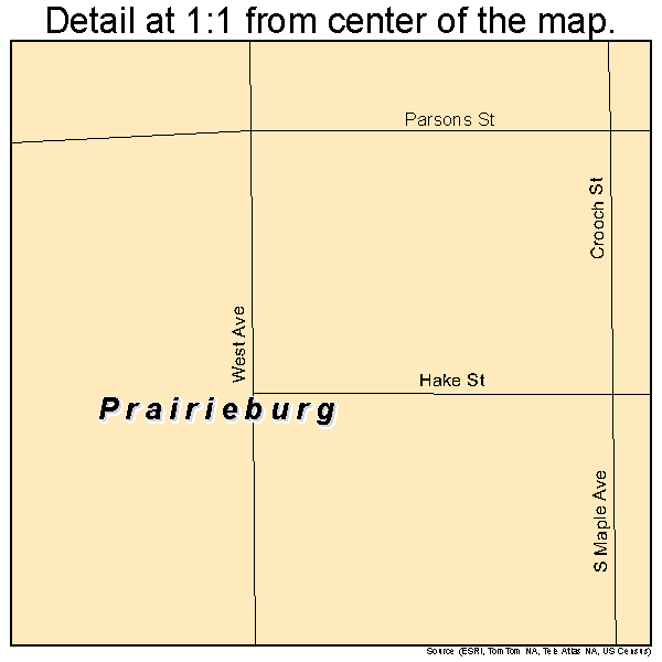 Prairieburg, Iowa road map detail