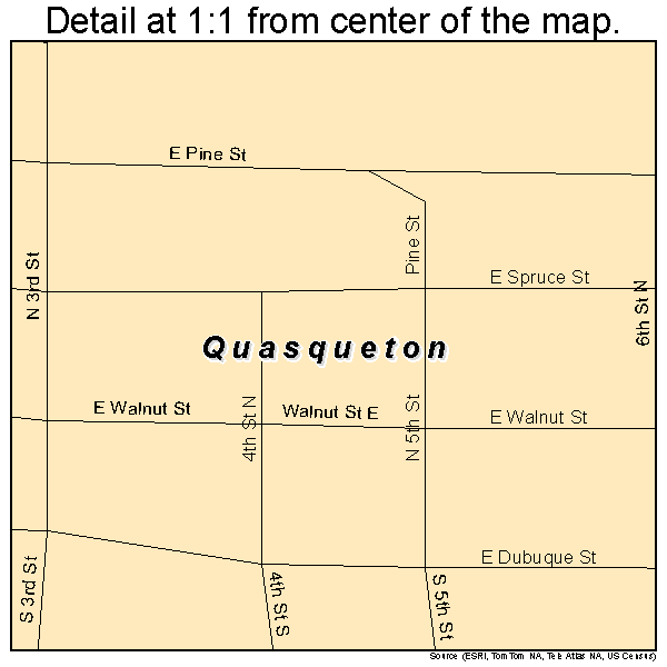 Quasqueton, Iowa road map detail