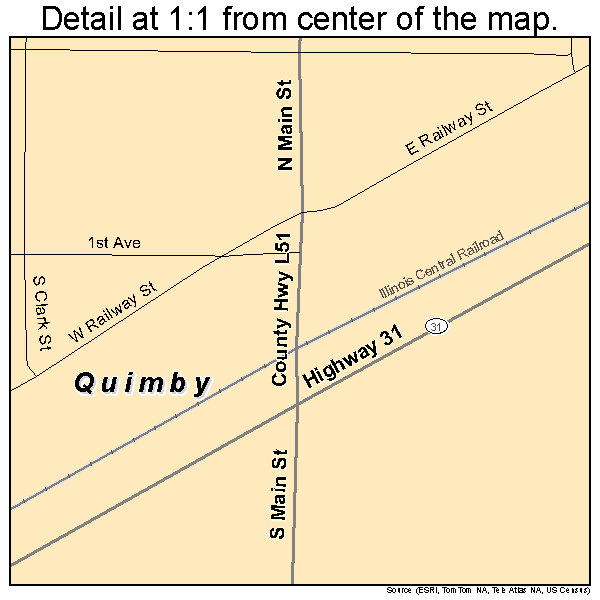 Quimby, Iowa road map detail