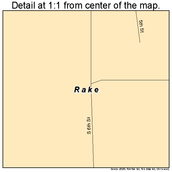 Rake, Iowa road map detail