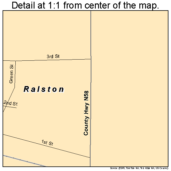 Ralston, Iowa road map detail