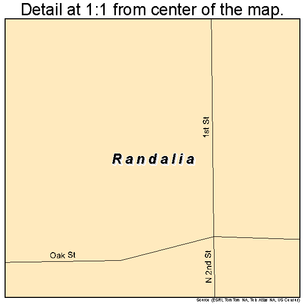 Randalia, Iowa road map detail