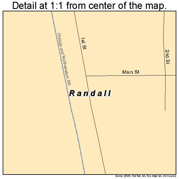 Randall, Iowa road map detail