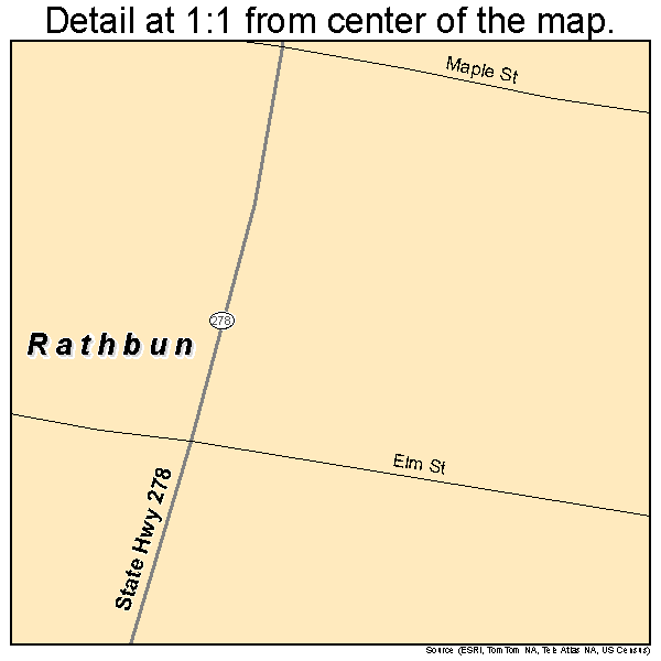 Rathbun, Iowa road map detail