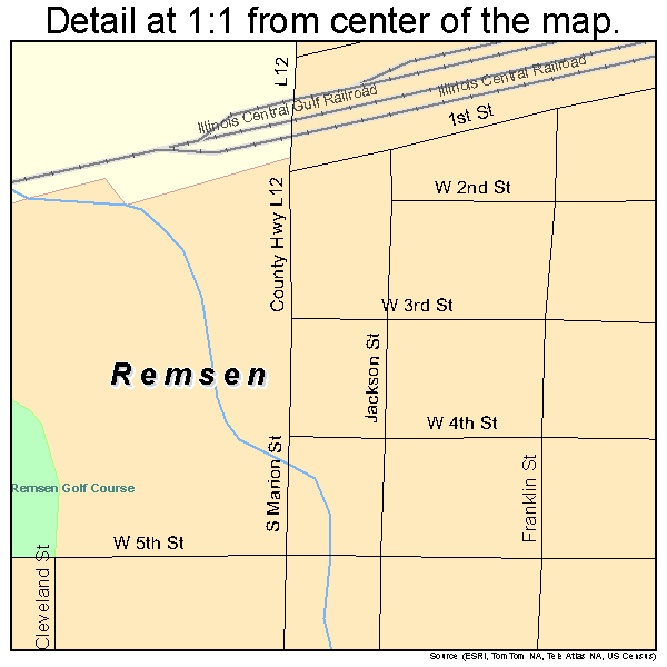 Remsen, Iowa road map detail