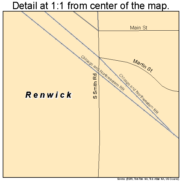 Renwick, Iowa road map detail