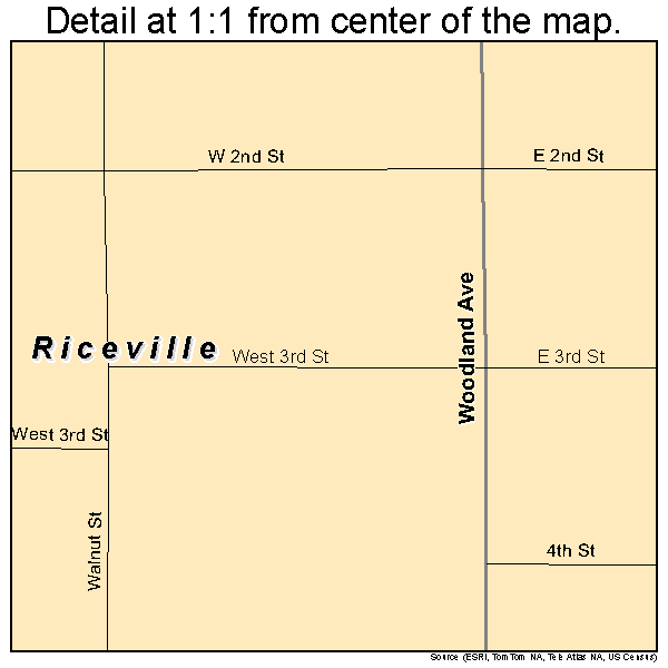 Riceville, Iowa road map detail