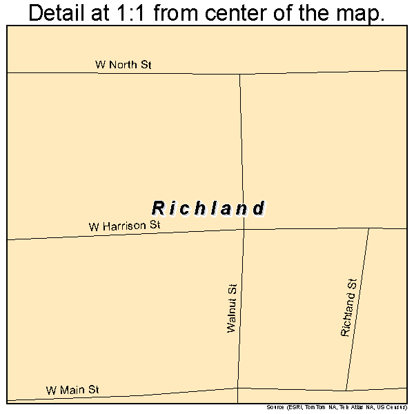 Richland, Iowa road map detail