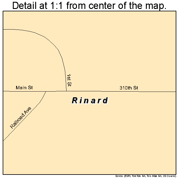 Rinard, Iowa road map detail