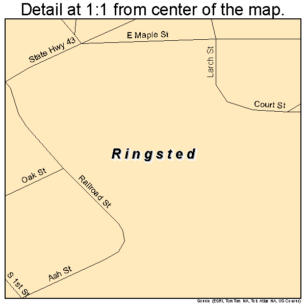 Ringsted, Iowa road map detail