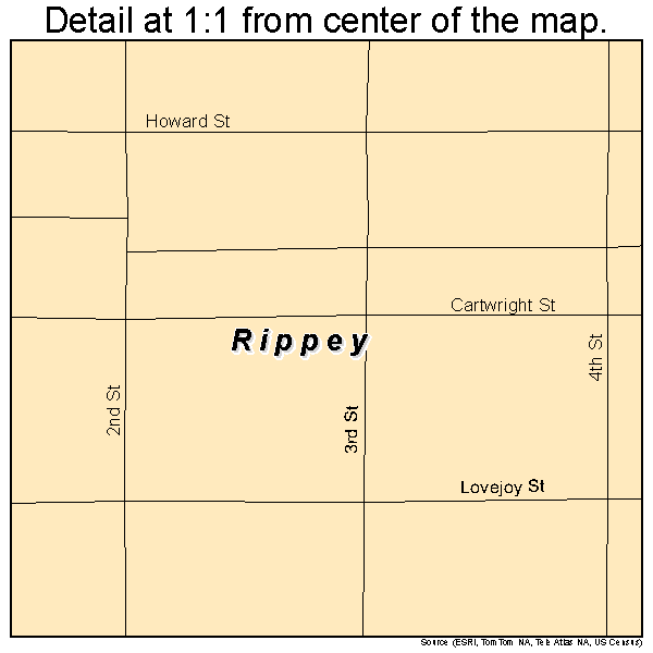 Rippey, Iowa road map detail