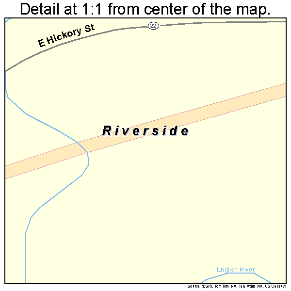 Riverside, Iowa road map detail