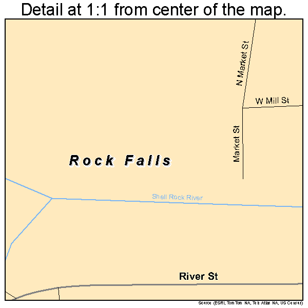 Rock Falls, Iowa road map detail