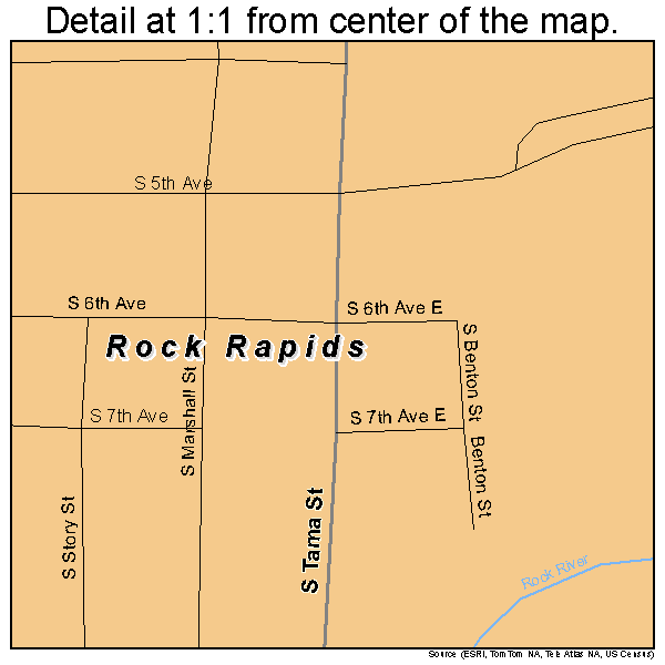 Rock Rapids, Iowa road map detail