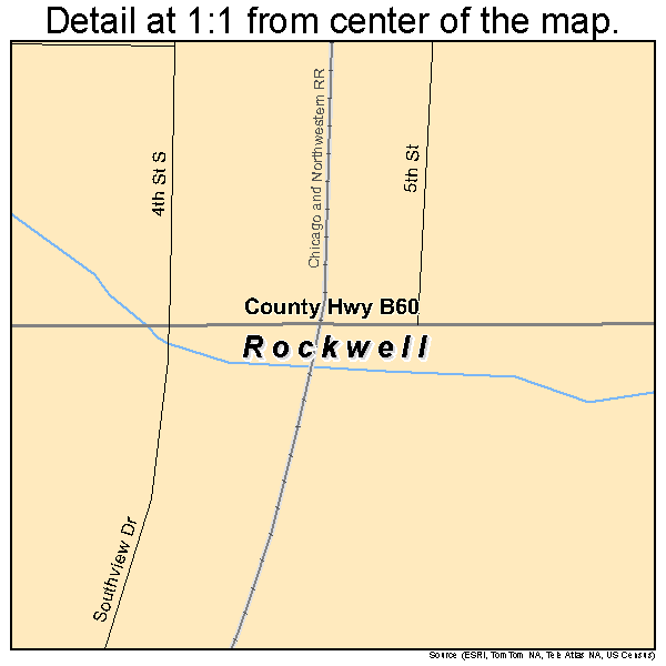 Rockwell, Iowa road map detail