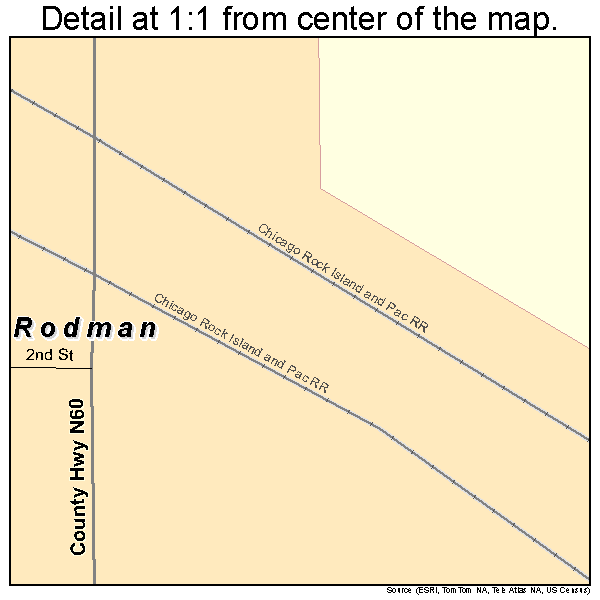 Rodman, Iowa road map detail