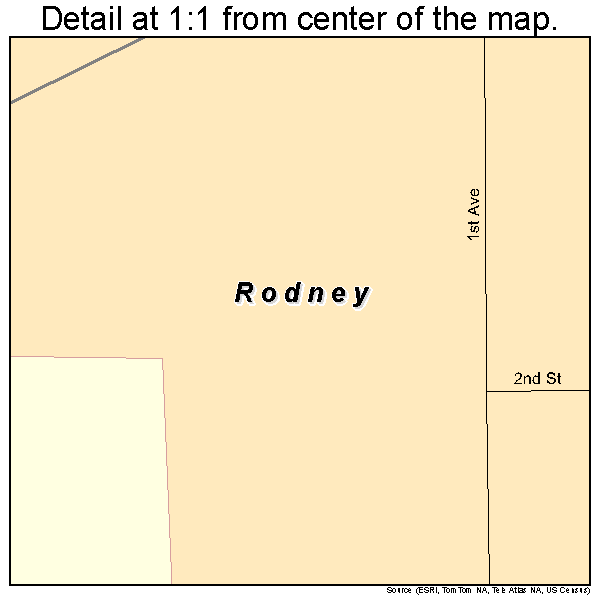 Rodney, Iowa road map detail