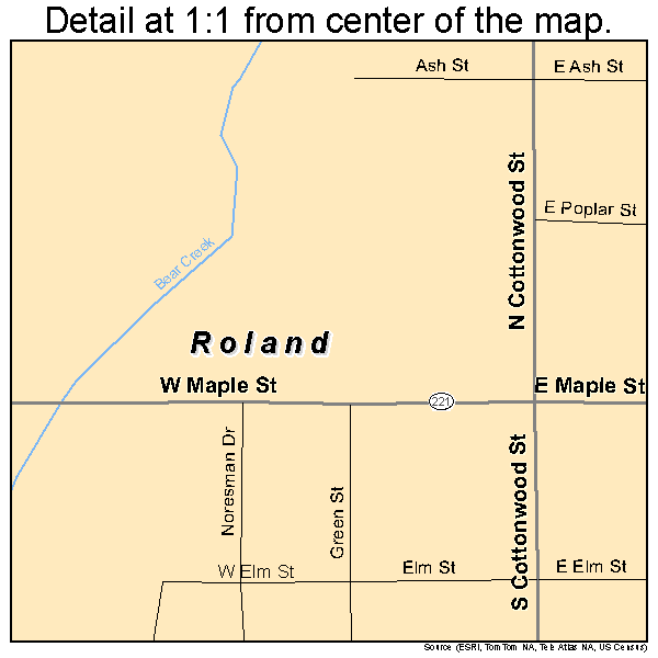 Roland, Iowa road map detail