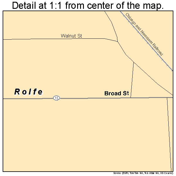 Rolfe, Iowa road map detail