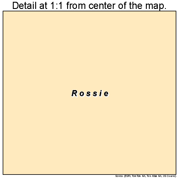 Rossie, Iowa road map detail