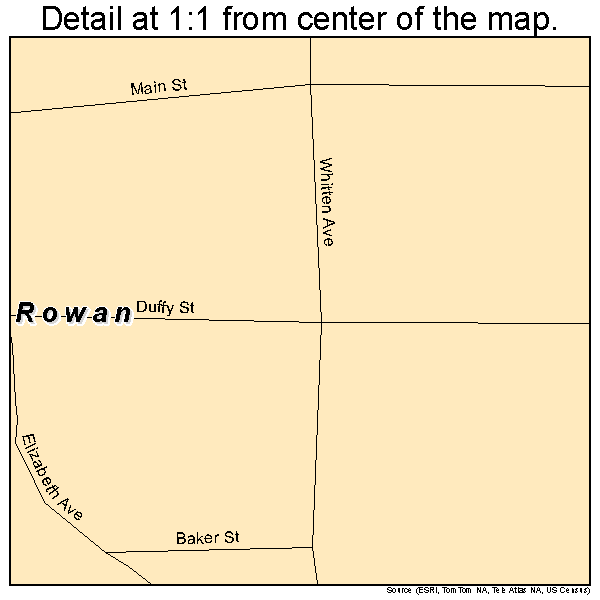 Rowan, Iowa road map detail