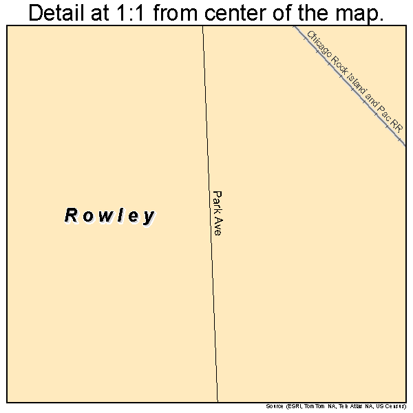 Rowley, Iowa road map detail