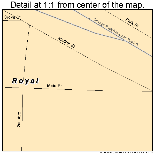 Royal, Iowa road map detail