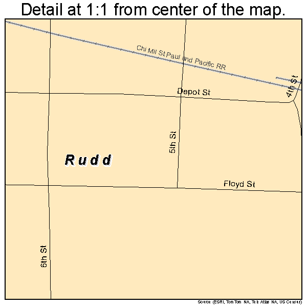 Rudd, Iowa road map detail