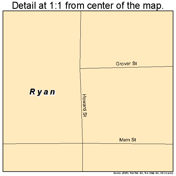 Ryan, Iowa road map detail