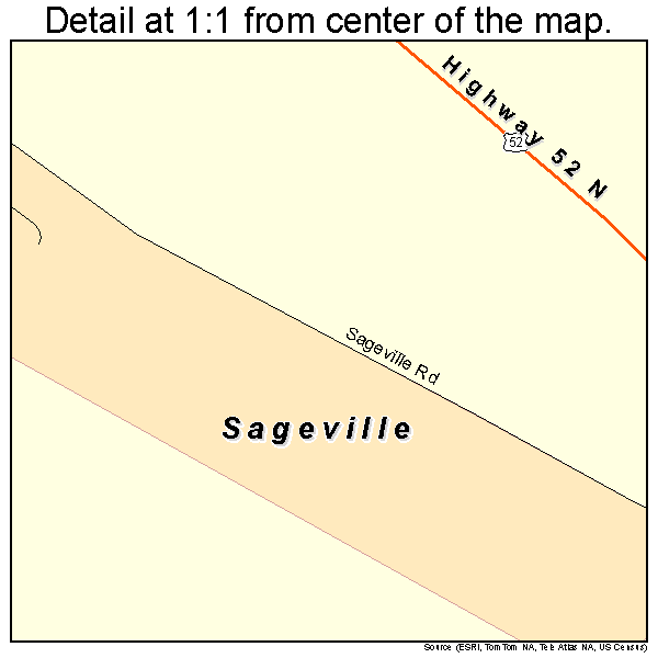 Sageville, Iowa road map detail