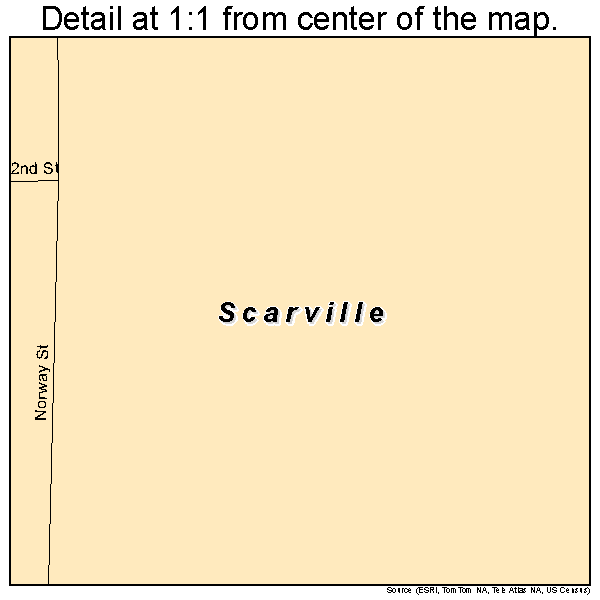 Scarville, Iowa road map detail