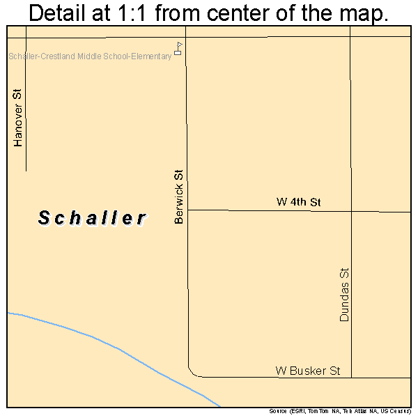 Schaller, Iowa road map detail