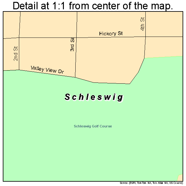Schleswig, Iowa road map detail