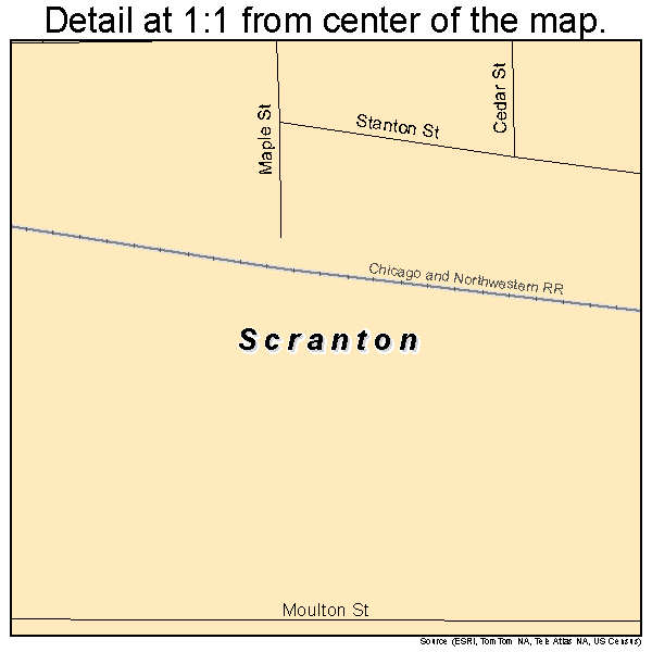 Scranton, Iowa road map detail